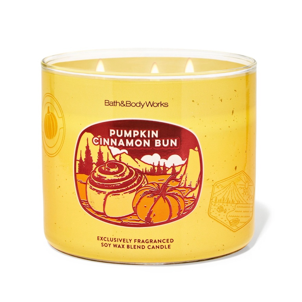 Bath & Body Works Pumpkin Cinnamon Bun 3-Wick Candle